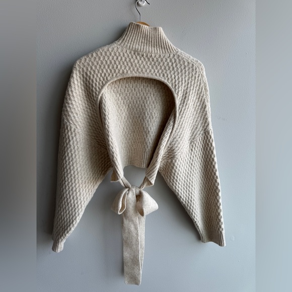 Zara Open Back Knit Mock Neck Sweater - Picture 7 of 7